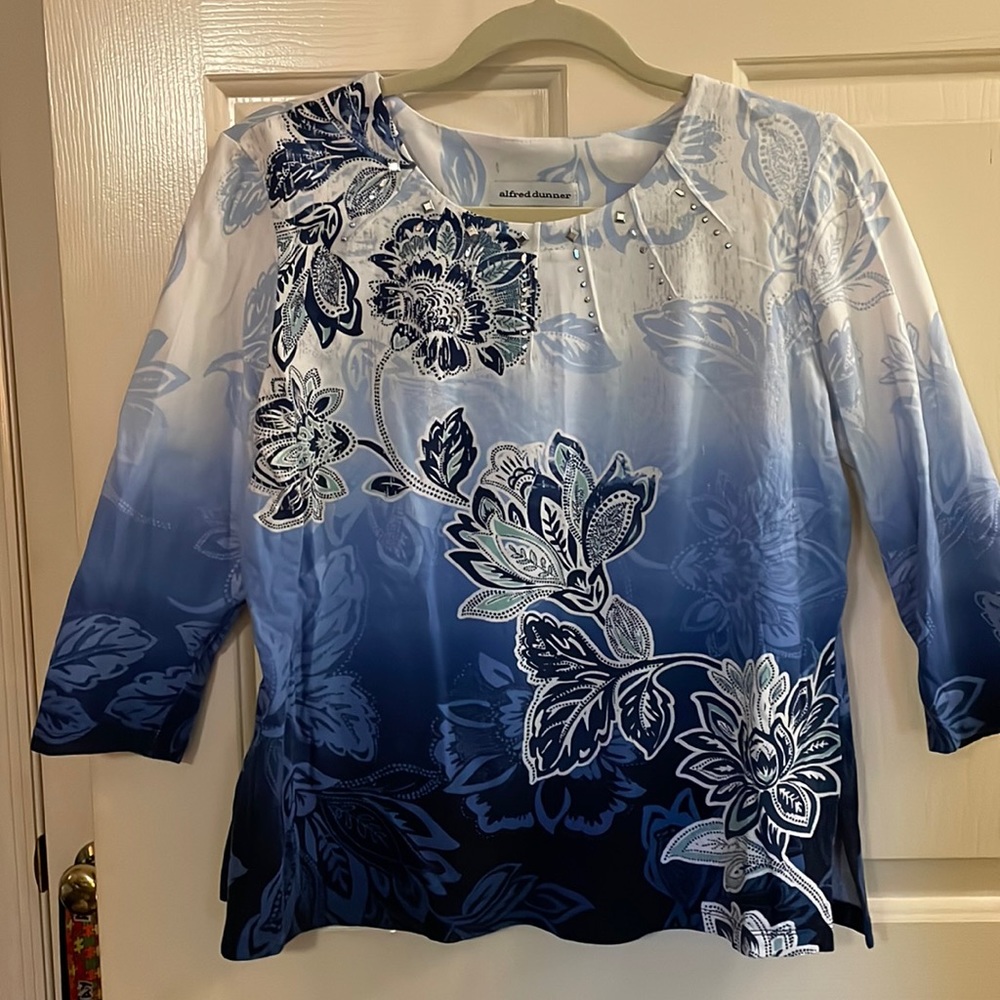 Alfred Dunner top PM, blue multi